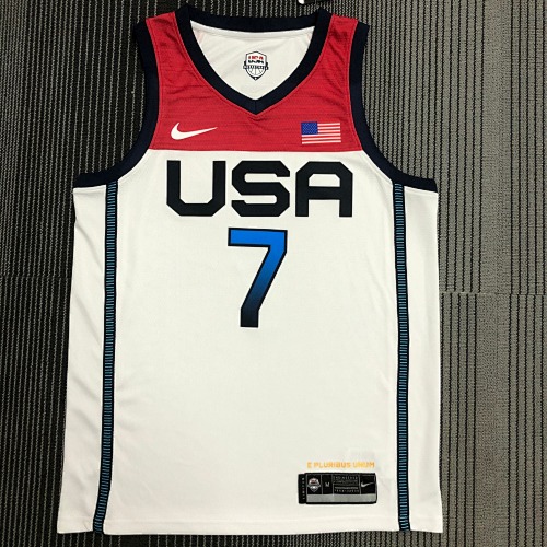2021年奥运会 USA 美国队 白色 7号 杜兰特
