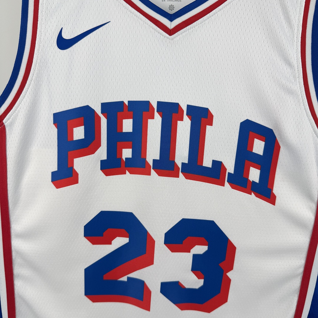 Philadelphia 76ers 22/23 #23 LeBron James Camisa Branca, foto 5