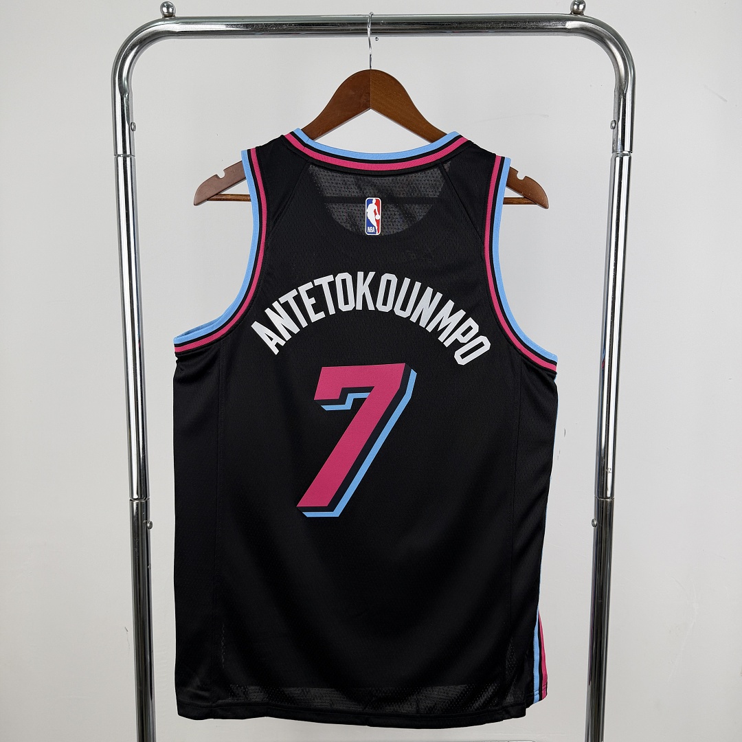 Miami Heat Gola Careca #7 Giannis Camisa Preta, foto 8