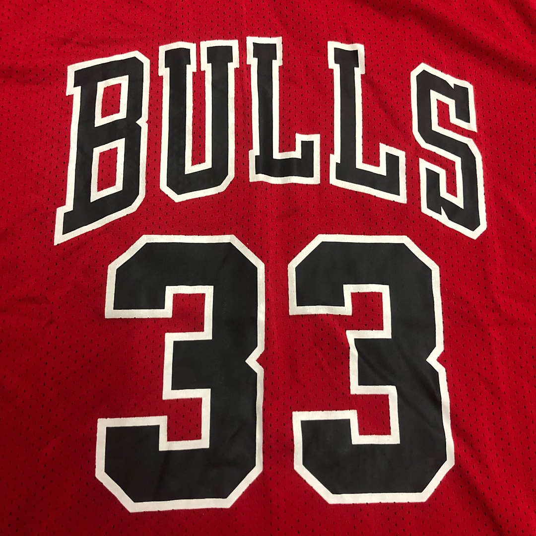 Mitchellness 公牛队 红色 33号 皮蓬 复古网眼短袖, foto 12