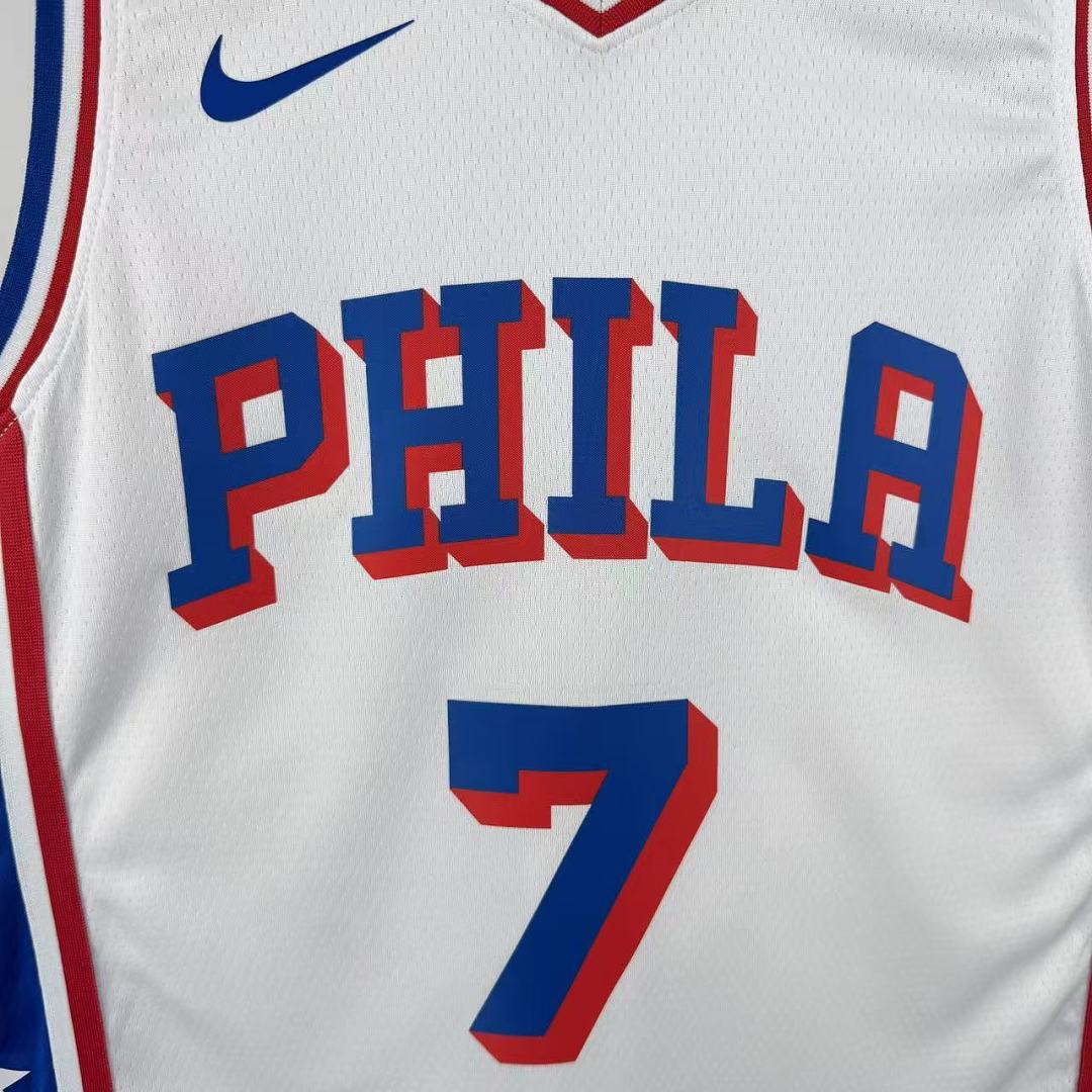 Philadelphia 76ers Casa #7 Jaylen Brown Camisa Branca, foto 8