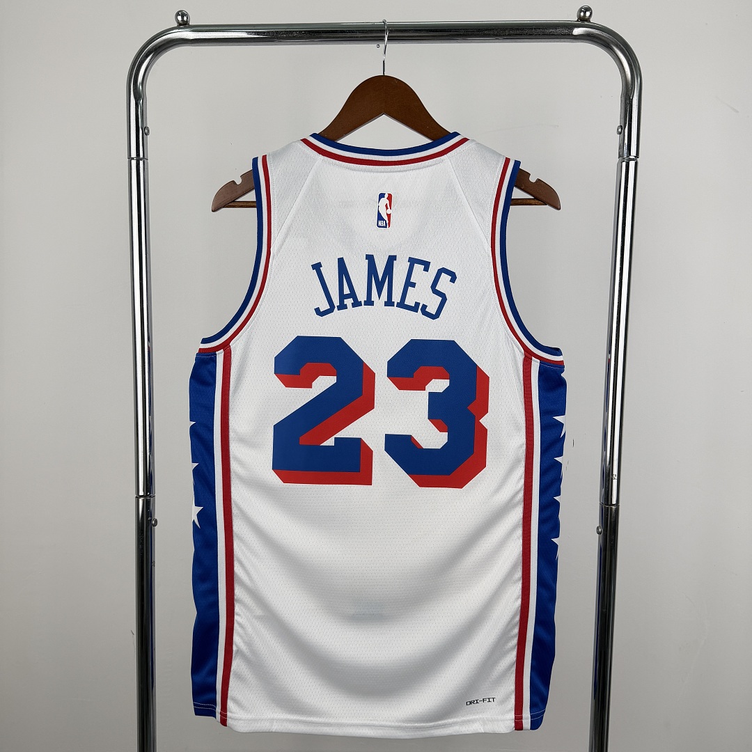 Philadelphia 76ers 22/23 #23 LeBron James Camisa Branca, foto 8