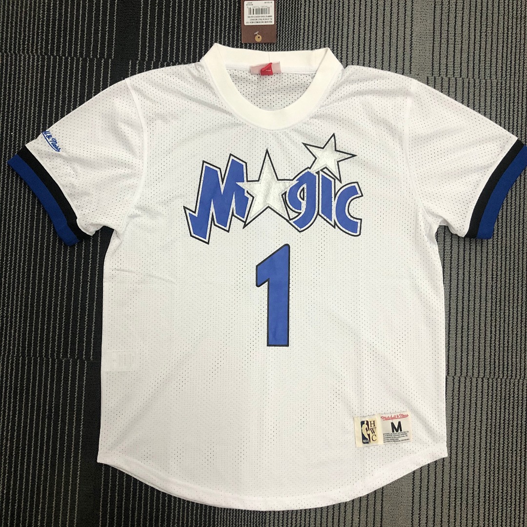 Mitchellness 魔术队 白色 1号 麦迪 复古网眼短袖, foto 18