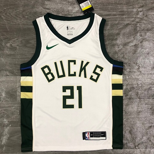 21赛季 雄鹿队 BUCKS 主场 白色 21号 霍勒迪
