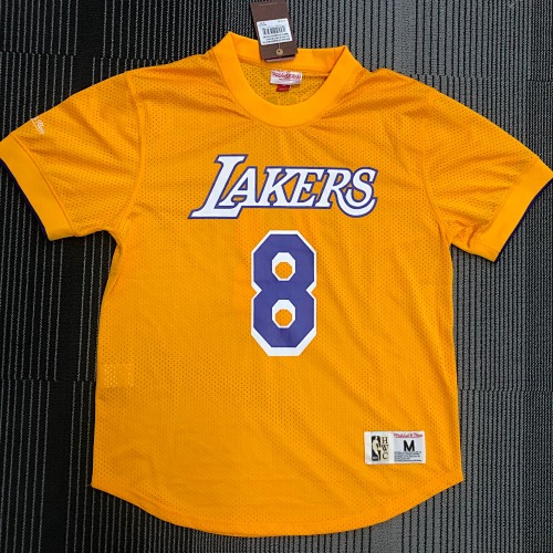 Mitchellness 湖人队 黄色 8号 科比 复古网眼短袖