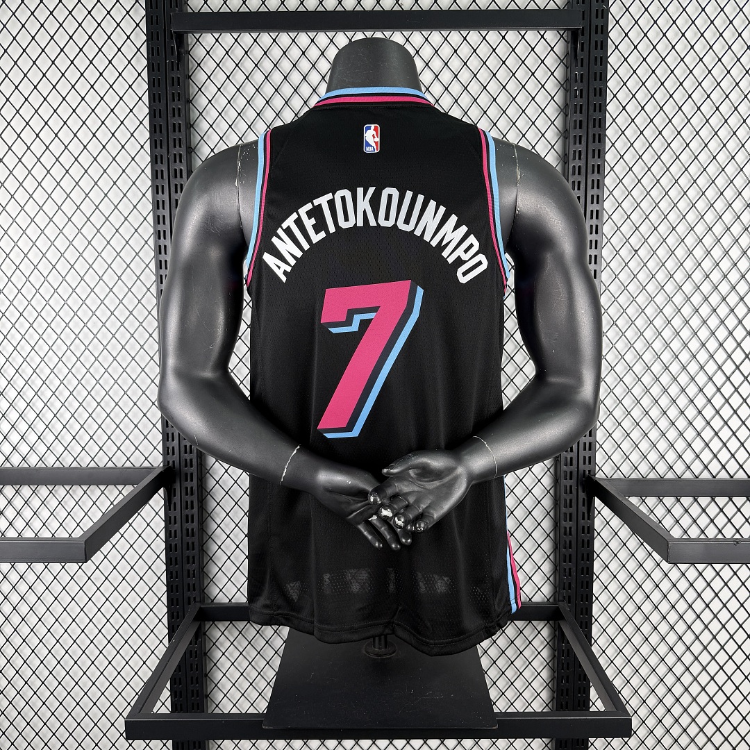 Miami Heat Gola Careca #7 Giannis Camisa Preta, foto 6