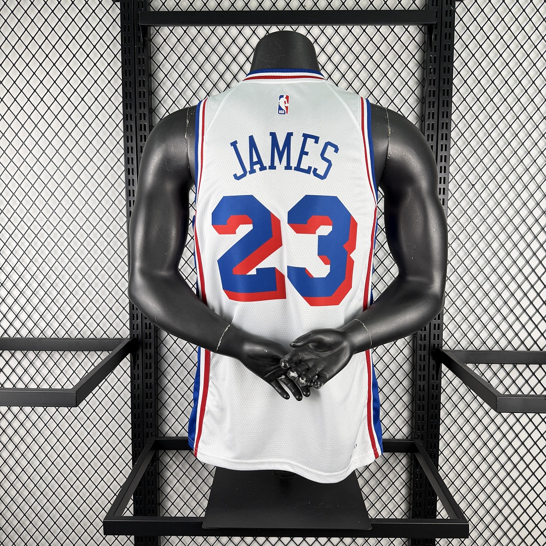Philadelphia 76ers 22/23 #23 LeBron James Camisa Branca, foto 7
